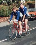1990 -Ros Aitchison, who won the Tandem Triathalon with Mark Charlton, pictured here with her husband Ian Aitchison