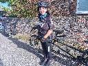Lynn enjoying a break during the Humberside October ride.  