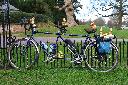 Bunnies at Kedleston Hall on Chris Judens Tandem, now motorised, the second Mercian ever built