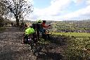 Stuart Hibbard show the Bunnies the view, top of Middleton Incline