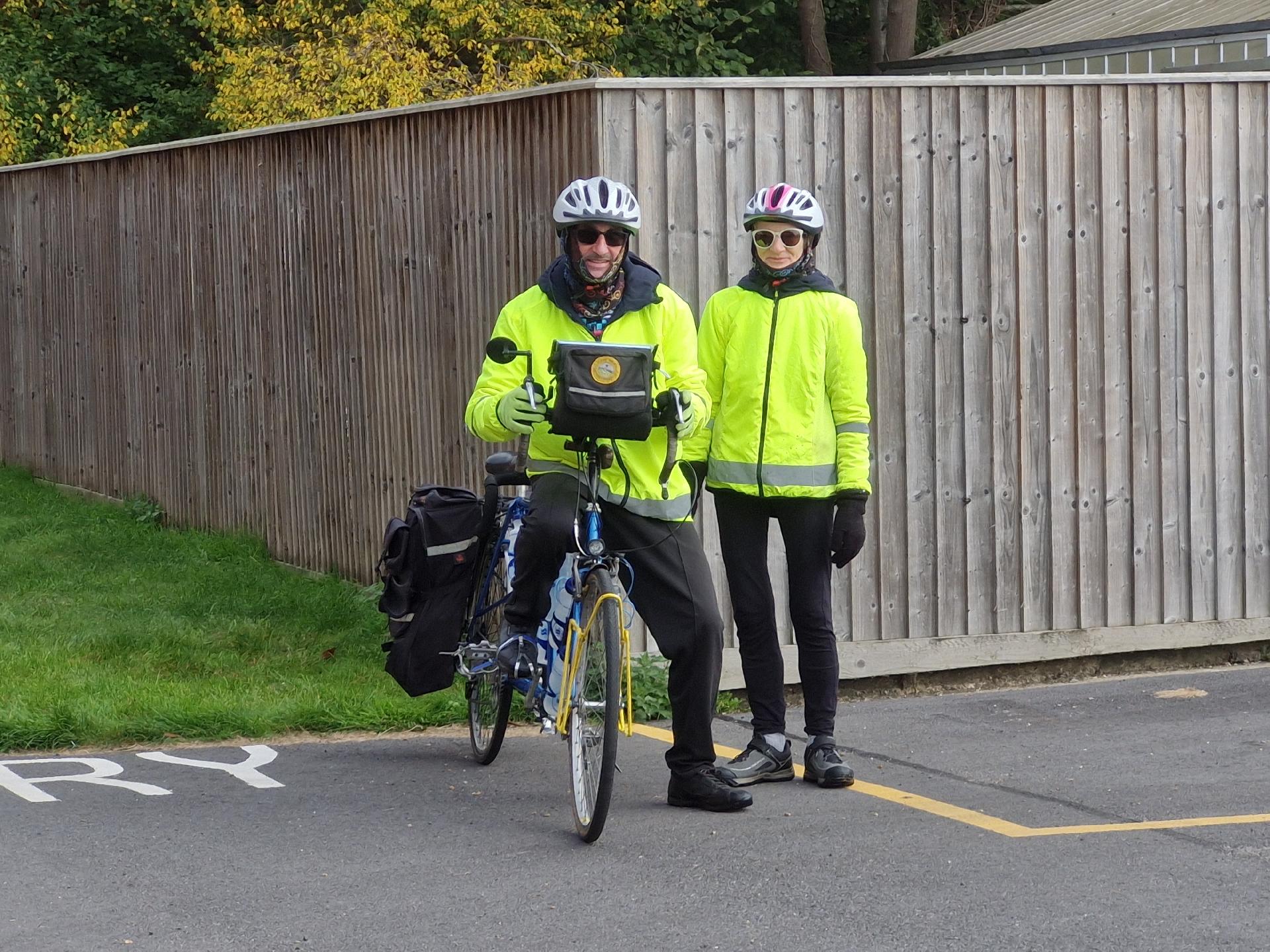 Mike and Ann having a wee break at Elasham Hall. 