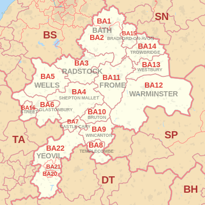 BA Postcode map