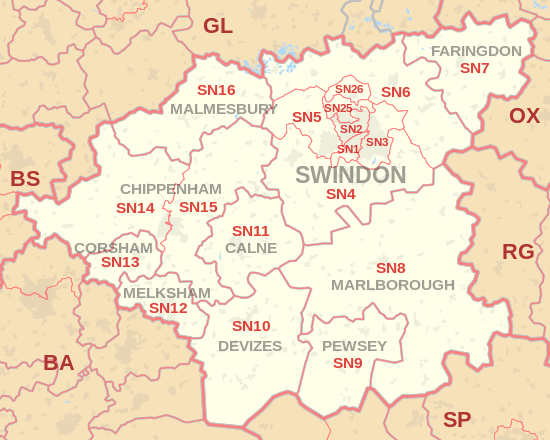 SN Postcode map