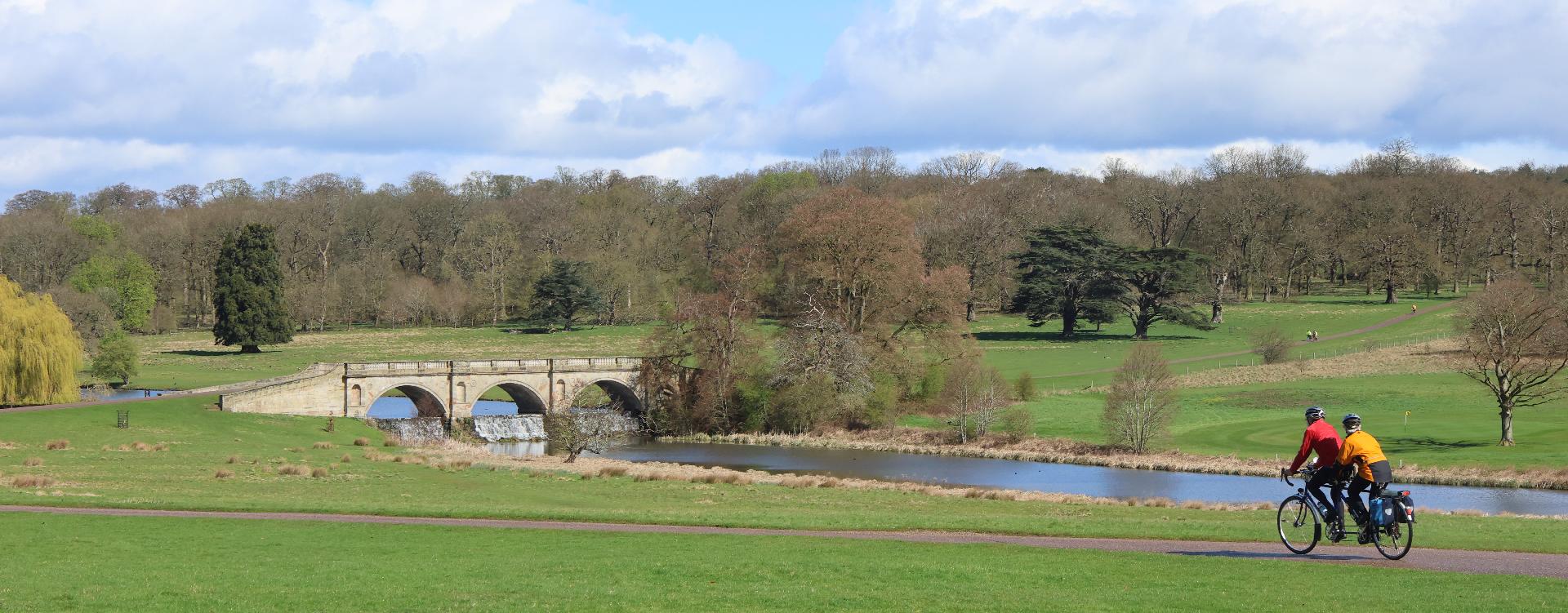 Chris and Helen Juden exit Kedleston Hall