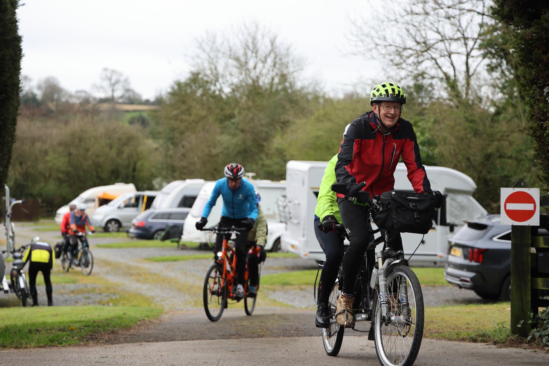 Terry Barnaby leaves the campsite