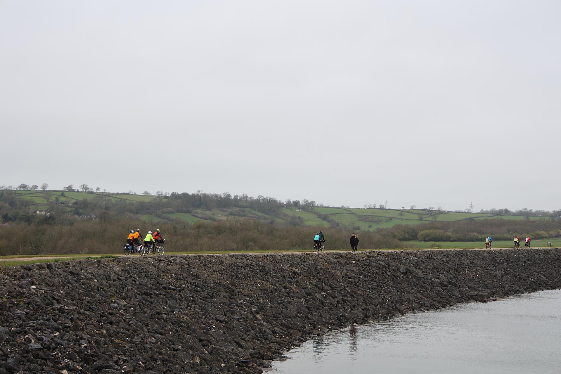 Along dam at Carsington Water