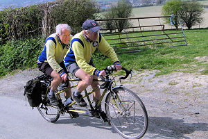 Tandem climbing out of Craven Arms