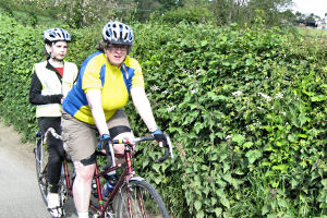 Tandem on the descent from Galphay towards Ripon