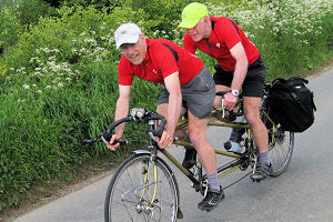 Tandem on the descent from Galphay towards Ripon
